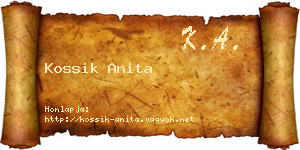 Kossik Anita névjegykártya